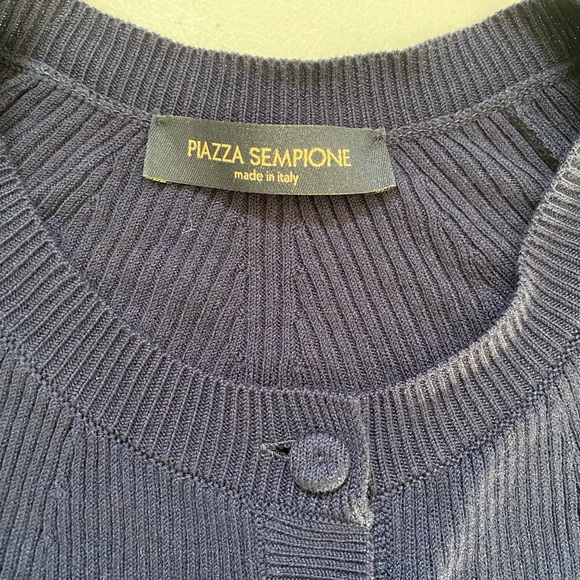 Like New Piazza Sempione Navy Button Down Cardigan - Picture 2 of 4